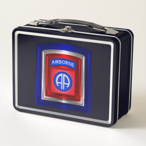 82nd Airborne Division 3 Metal Tier Patch Metal Lunch Box