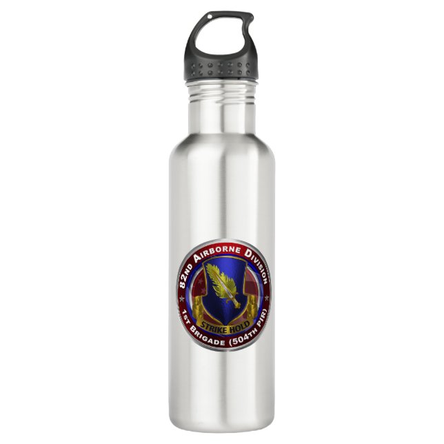 82nd Airborne Division 504th PIR Stainless Steel Water Bottle (Front)