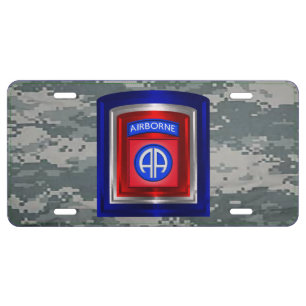 82nd Airborne Division ACU Camouflage License Plate