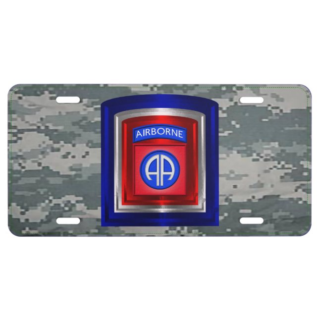 82nd Airborne Division ACU Camouflage License Plate (Front)
