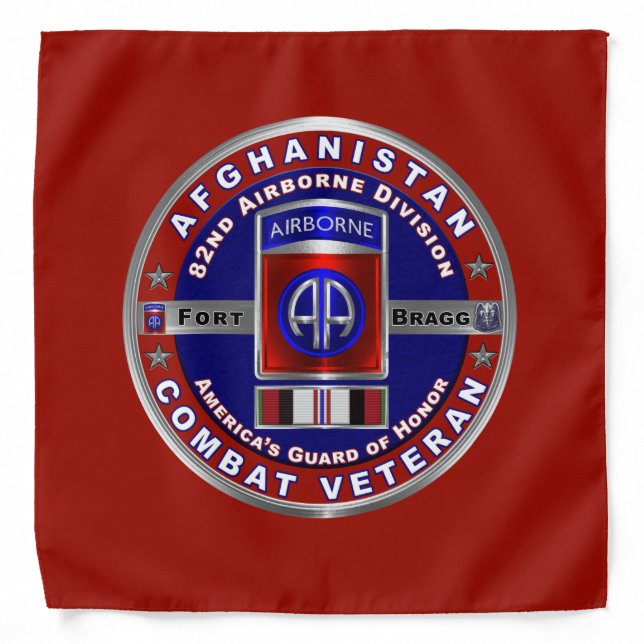 82nd Airborne Division Afghanistan Combat Veteran Bandana (Front)