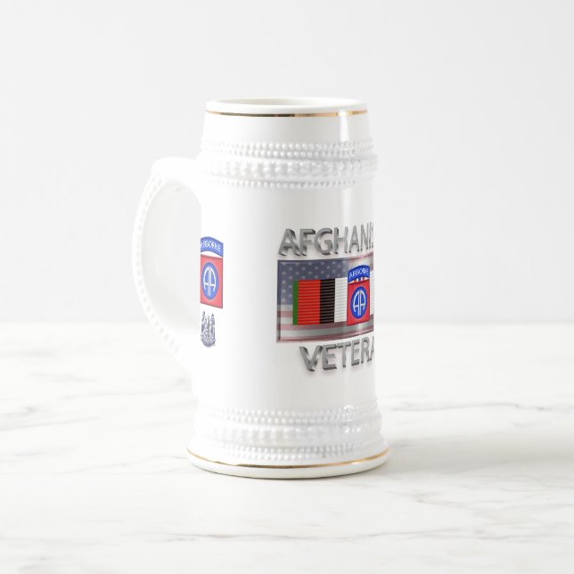 82nd Airborne Division Afghanistan Veteran Beer Stein (Front Left)