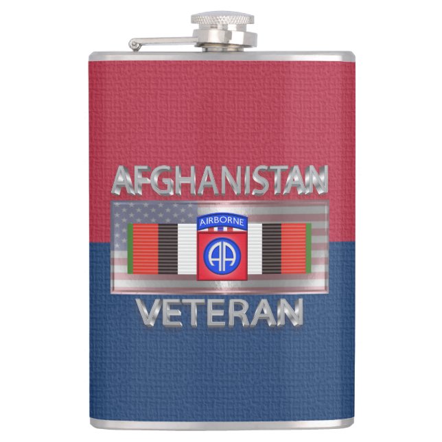 82nd Airborne Division Afghanistan Veteran Flask (Front)