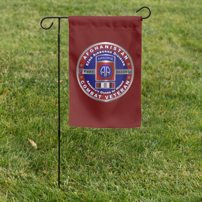82nd Airborne Division Afghanistan Veteran Garden Flag (In SItu)