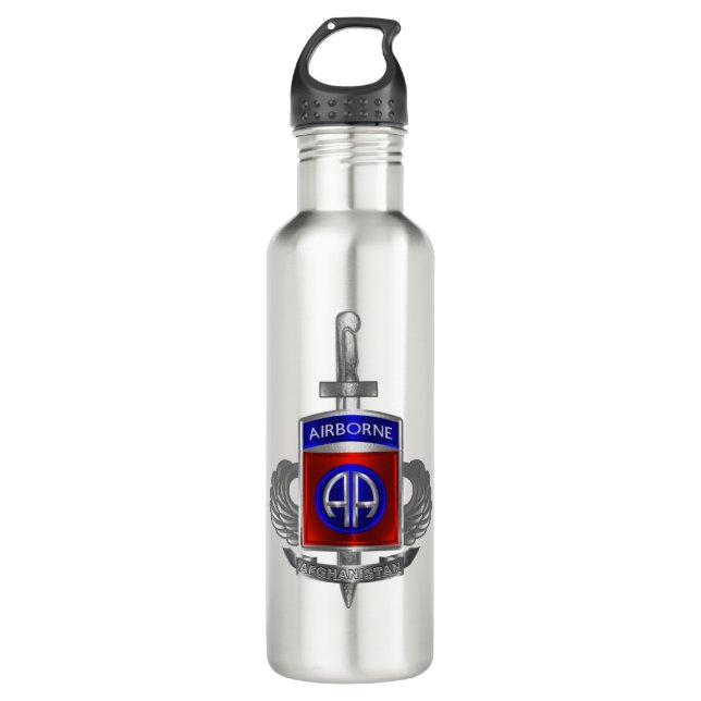82nd Airborne Division “AFGHANISTAN VETERAN" Stainless Steel Water Bottle (Front)