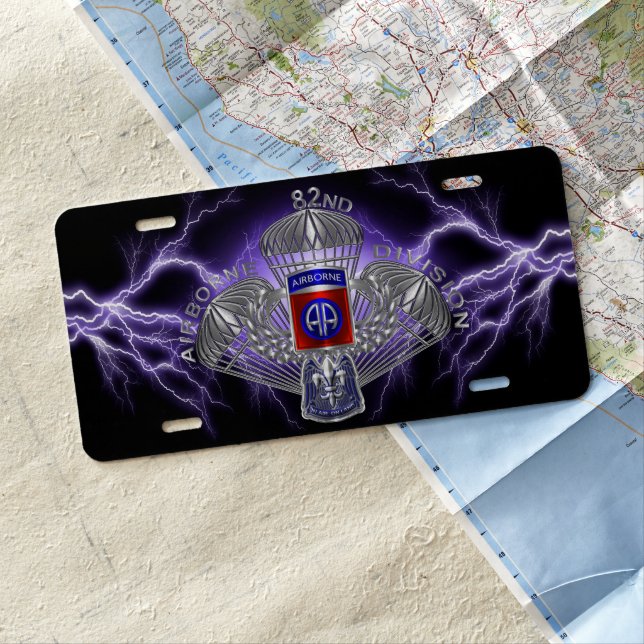 82nd Airborne Division “Airborne Lightning” License Plate (In Situ)