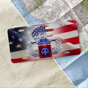 82nd Airborne Division “Airborne Paratrooper” Lice License Plate
