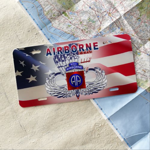 82nd Airborne Division Airborne Paratrooper License Plate