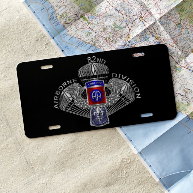 82nd Airborne Division “Airborne Paratrooper”  License Plate (In Situ)