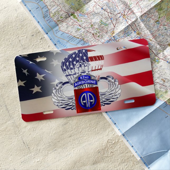 82nd Airborne Division “Airborne Paratrooper”  License Plate (In Situ)