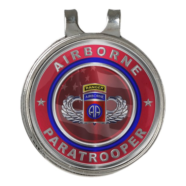 82nd Airborne Division Airborne Ranger Golf Hat Clip (Front)