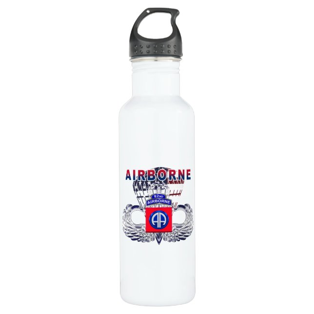 82nd Airborne Division “AIRBORNE” Stainless Steel Water Bottle (Front)