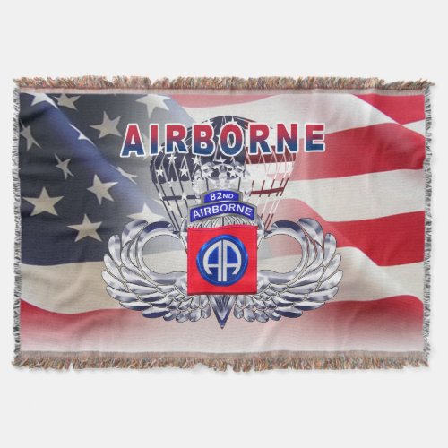 82nd Airborne Division AIRBORNE Throw Blanket