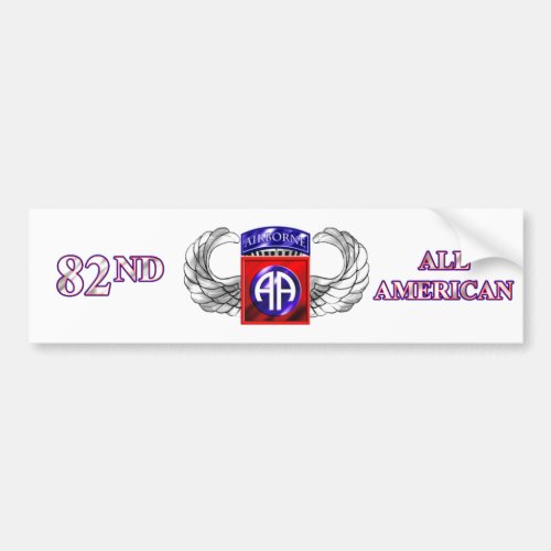 82nd Airborne Division All American Bumper Sticker