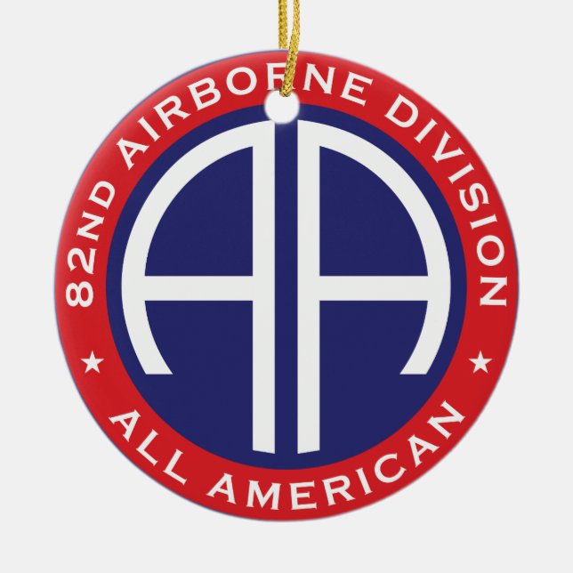 82nd Airborne Division All American Casual Patch Ceramic Ornament (Front)