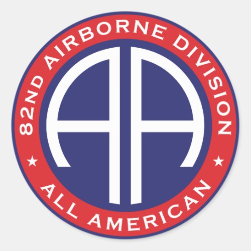 82nd Airborne Division All American Casual Patch Classic Round Sticker