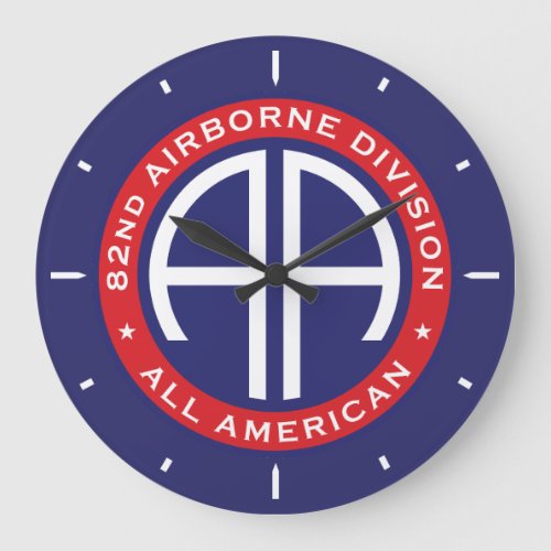 82nd Airborne Division All American Casual Patch Large Clock