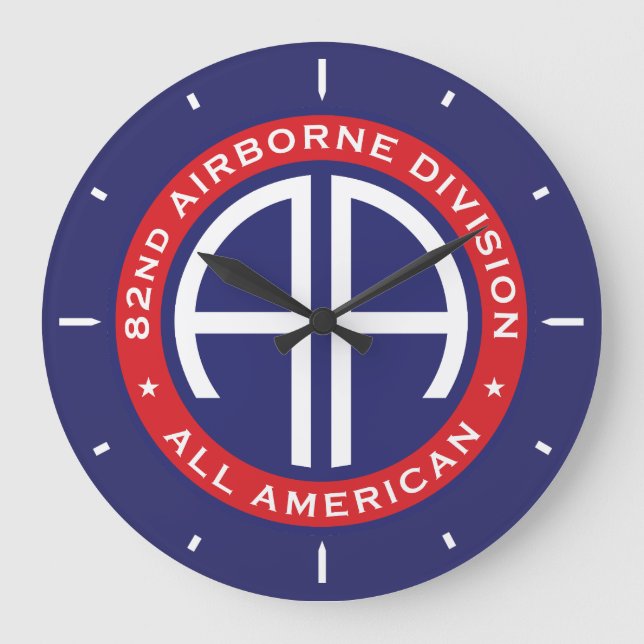82nd Airborne Division All American Casual Patch Large Clock (Front)