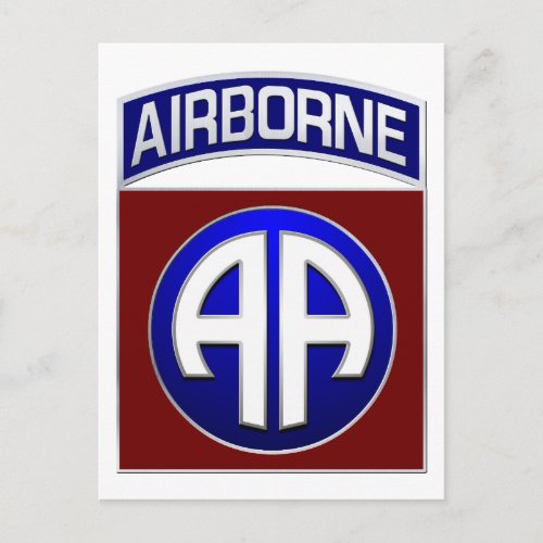 82nd Airborne Division All American Combat Patch Postcard