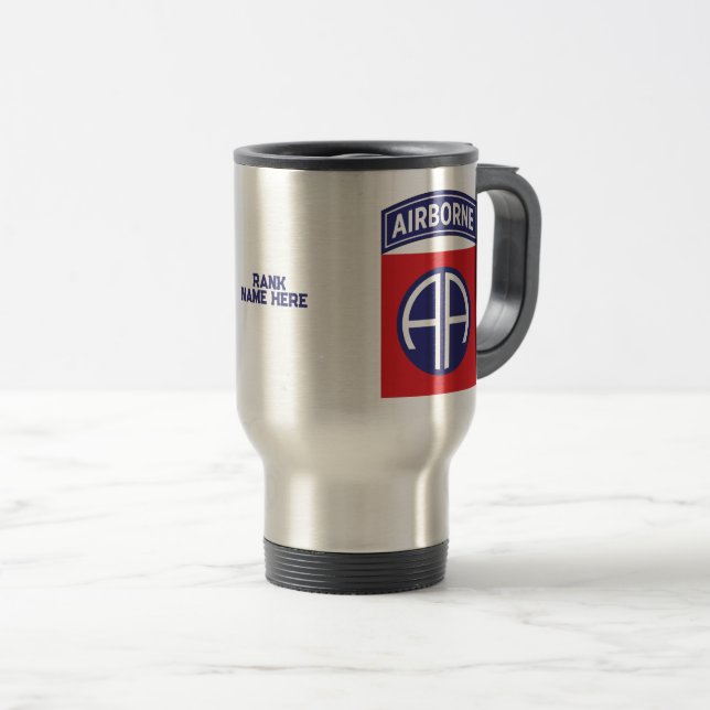 82nd Airborne Division All American Custom Travel Mug (Front Right)