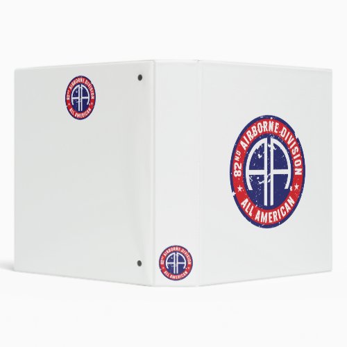 82nd Airborne Division All American Grunge 3 Ring Binder