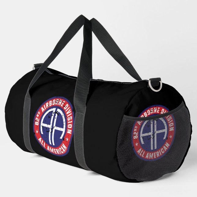 82nd Airborne Division "All American" Grunge Duffle Bag (Right Corner)