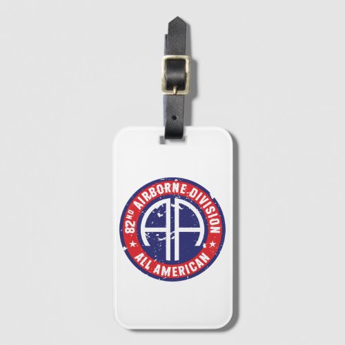 82nd Airborne Division All American Grunge Luggage Tag