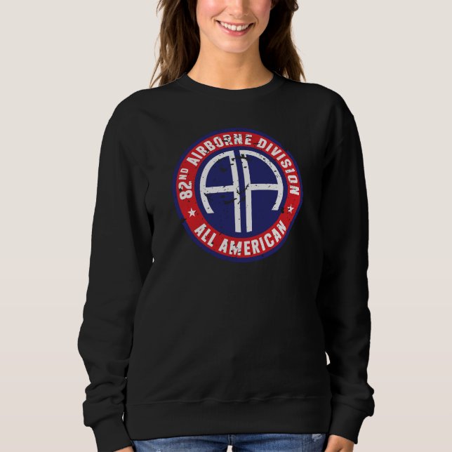 82nd Airborne Division "All American" Grunge Women Sweatshirt (Front)