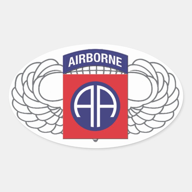 82nd Airborne Division "All American" Oval Sticker (Front)