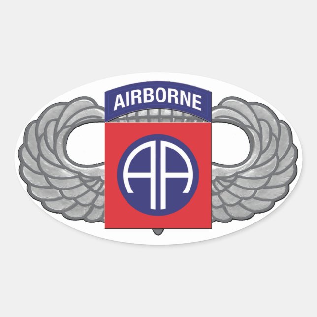 82nd Airborne Division "All American" Oval Sticker (Front)