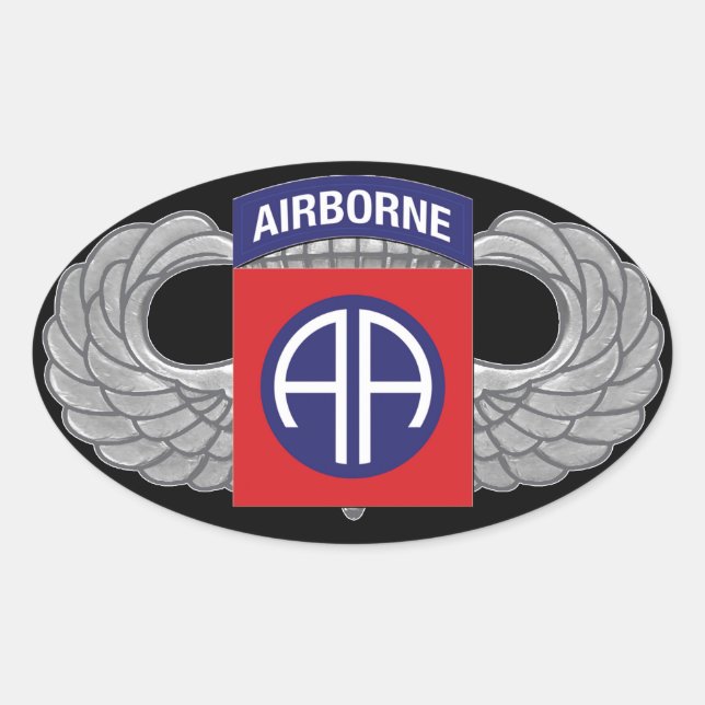 82nd Airborne Division "All American" Oval Sticker (Front)