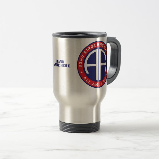 82nd Airborne Division All American Personalizable Travel Mug (Front Right)