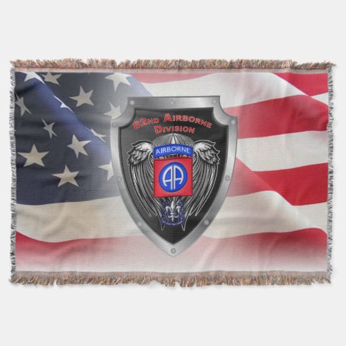 82nd Airborne Division All American Shield Throw Blanket
