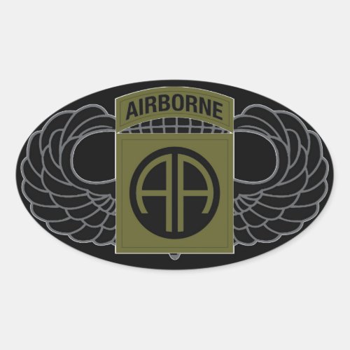 82nd Airborne Division All American _ SUBDUED Oval Sticker