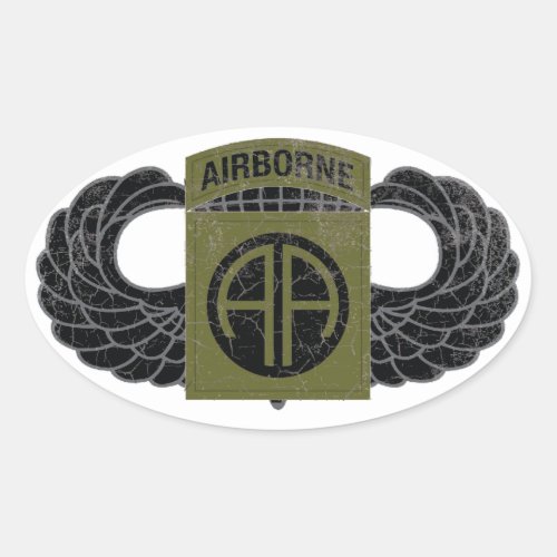 82nd Airborne Division All American _ SUBDUED Oval Sticker