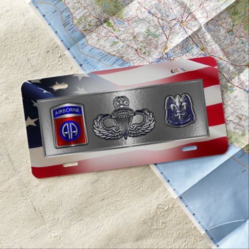 82nd Airborne Division All The Way  License Plate