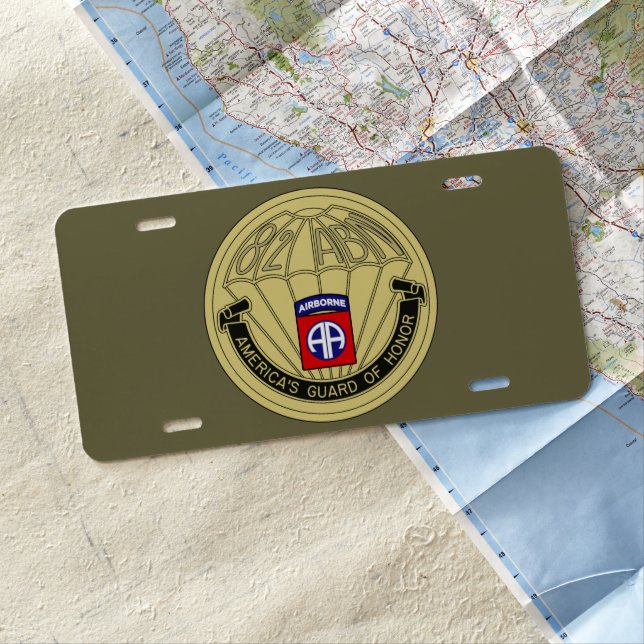 82nd Airborne Division – America’s Guard of Honor License Plate (In Situ)