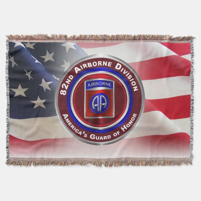 82nd Airborne Division America’s Guard of Honor Throw Blanket (Front)