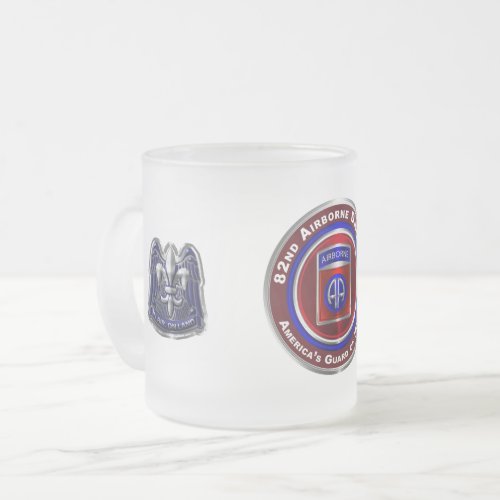 82nd Airborne Division Americas Guardian of Honor Frosted Glass Coffee Mug
