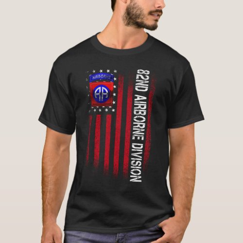 82nd Airborne Division American Flag Vintage_fullp T_Shirt