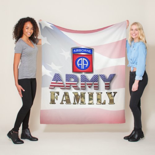 82nd Airborne Division Army Family Fleece Blanket
