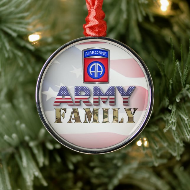 82nd Airborne Division Army Family Metal Ornament (Tree)