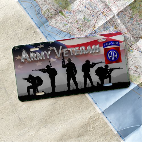 82nd Airborne Division Army Veteran License Plate