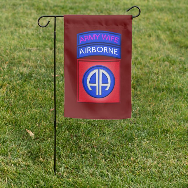 82nd Airborne Division Army Wife Garden Flag (In SItu)