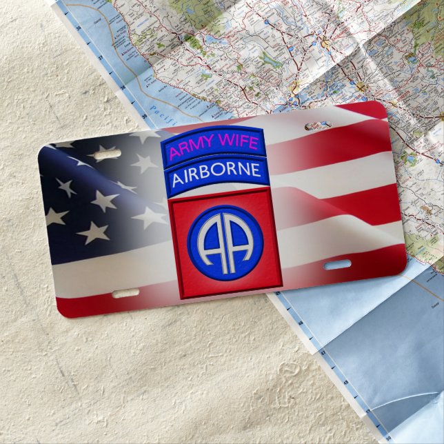  82nd Airborne Division “Army Wife” License Plate (In Situ)