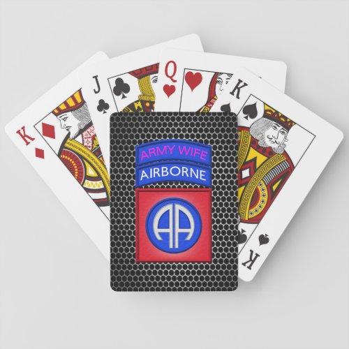 82nd Airborne Division Army Wife  Poker Cards