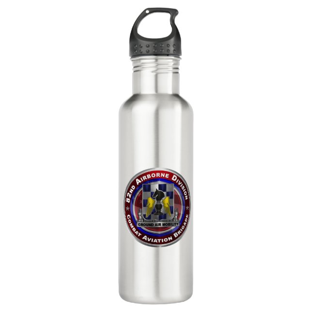 82nd Airborne Division Aviation Brigade  Stainless Steel Water Bottle (Front)