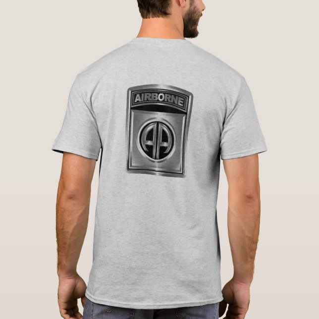 82nd Airborne Division Awesome Chrome Design T-Shirt (Back)