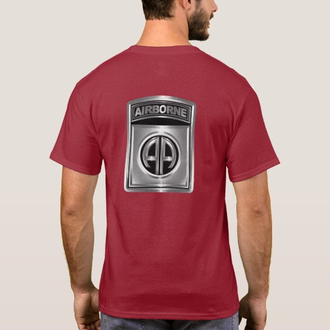 82nd Airborne Division Awesome Chrome Design T-Shirt (Back)