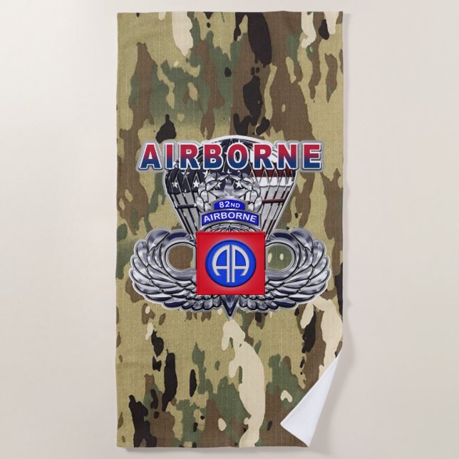 82nd Airborne Division  Beach Towel (Front)